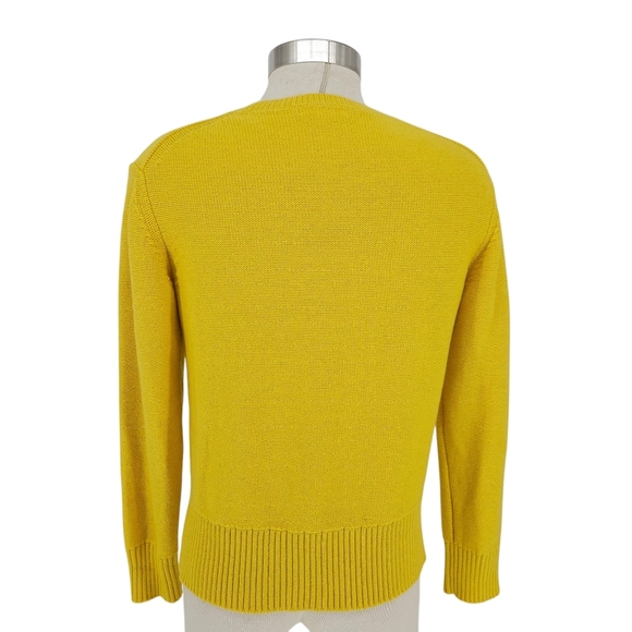 Brooks Brothers Sweater Wool Yellow Long Sleeve Cable Knit Pullover Small - Picture 4 of 7